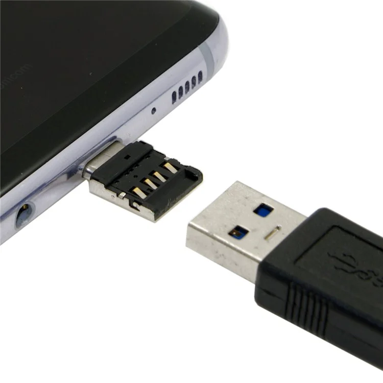 5Pcs/Set CY UC-053 Ultra Mini Type-C to USB 2.0 OTG Adapter for Cell Phone Tablet & USB Cable & Flash Disk