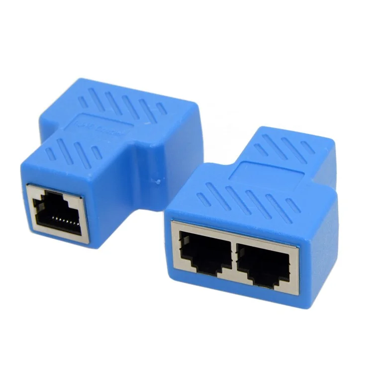 2Pcs/Set Cat6 RJ45 8P8C Plug To Dual RJ45 Splitter Network Ethernet Patch Cord Adapter