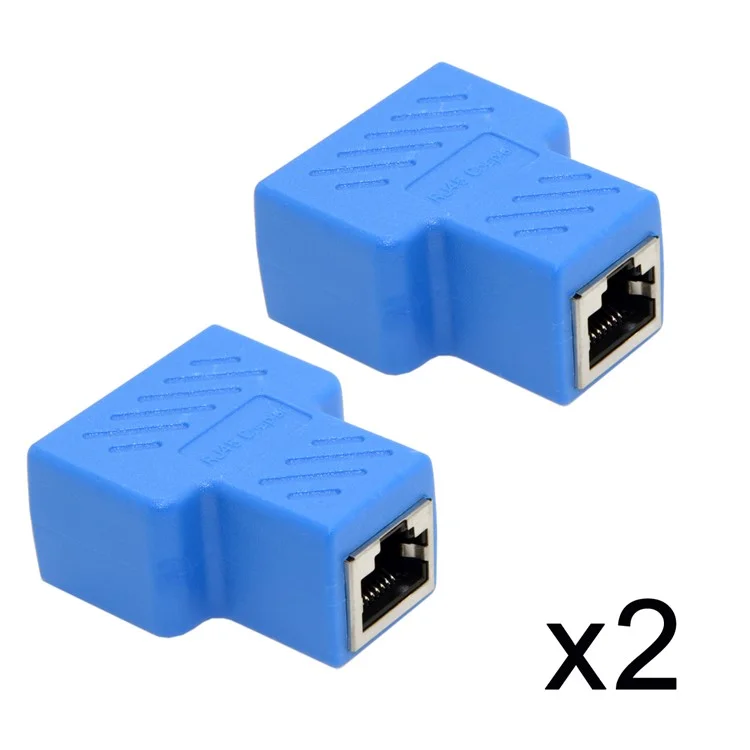 2Pcs/Set Cat6 RJ45 8P8C Plug To Dual RJ45 Splitter Network Ethernet Patch Cord Adapter