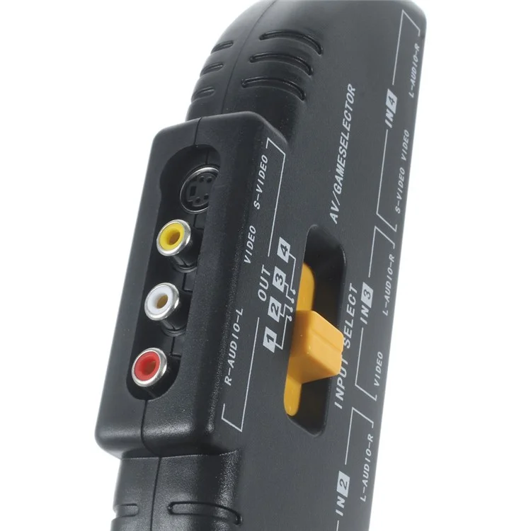 4-Way Audio Video Switch Selector Box Splitter with RCA Cable