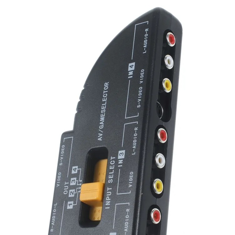4-Way Audio Video Switch Selector Box Splitter with RCA Cable