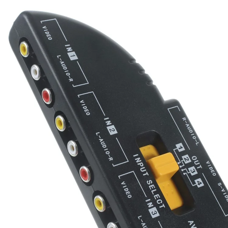 4-Way Audio Video Switch Selector Box Splitter with RCA Cable