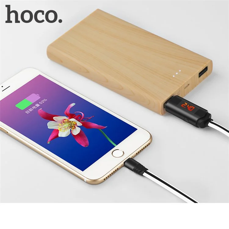 HOCO U29 LED Dislayed Timing Type-C Charging Cable for Huawei Samsung - White