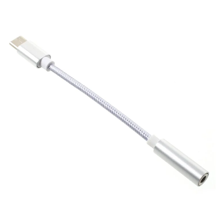 Aluminum Alloy Type-C to 3.5mm Female AUX Audio Braided Cable