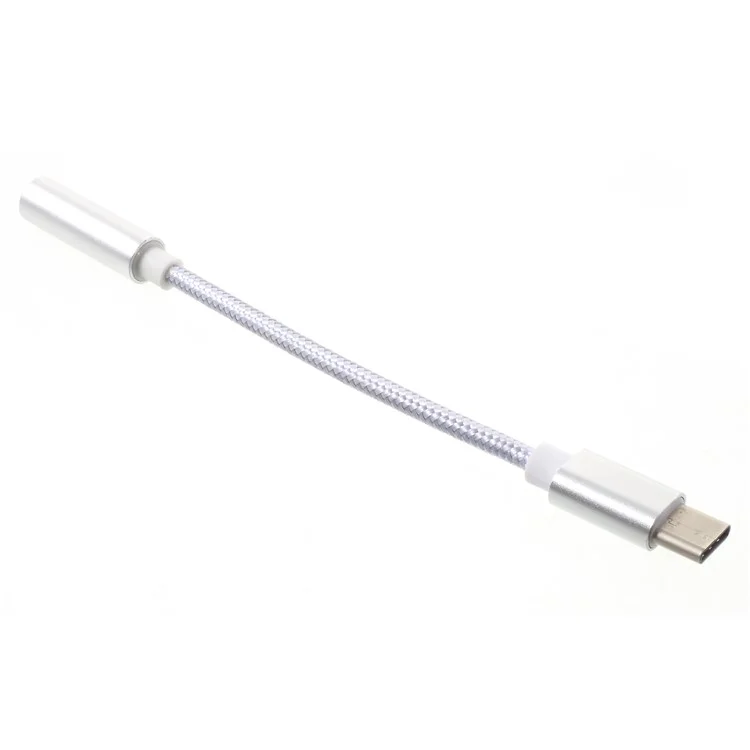 Aluminum Alloy Type-C to 3.5mm Female AUX Audio Braided Cable
