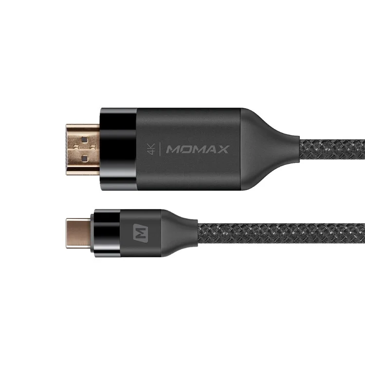 MOMAX Woven Texture USB-C USB 3.1 Type-C Male to HDMI Male 4K Ultra-HD Cable 2m - Black