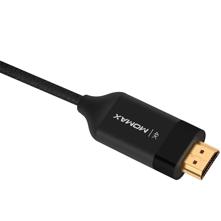 MOMAX Woven Texture USB-C USB 3.1 Type-C Male to HDMI Male 4K Ultra-HD Cable 2m - Black