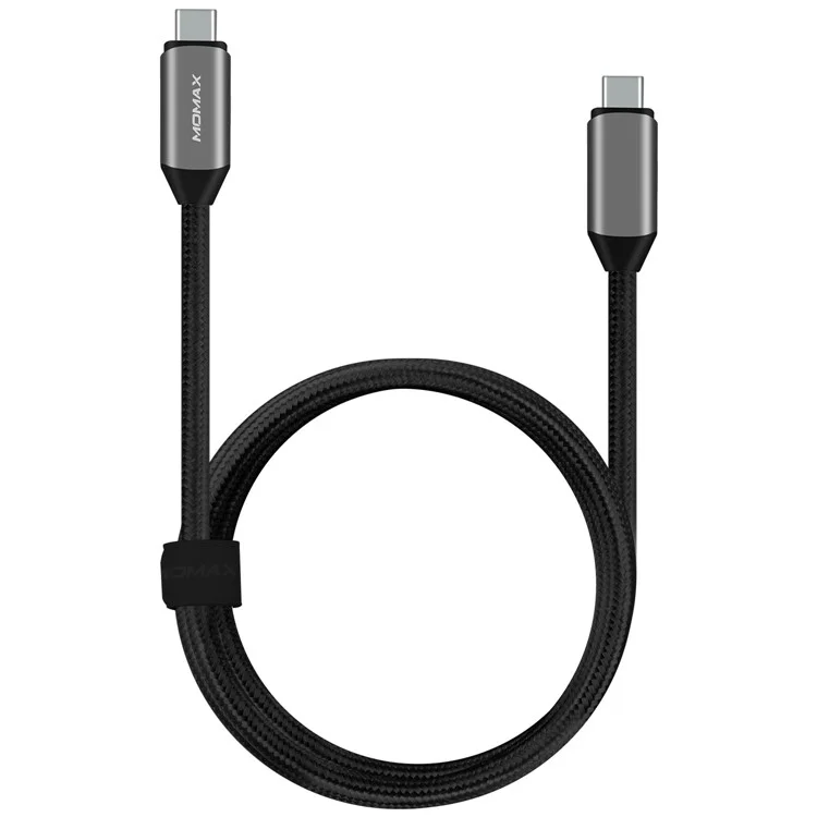 MOMAX Woven Texture Type-C Male to Type-C Male PD Cable 1m for Macbook Pro, Google Chromebook etc. - Black