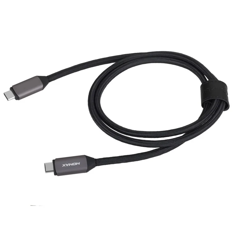 MOMAX Woven Texture Type-C Male to Type-C Male PD Cable 1m for Macbook Pro, Google Chromebook etc. - Black