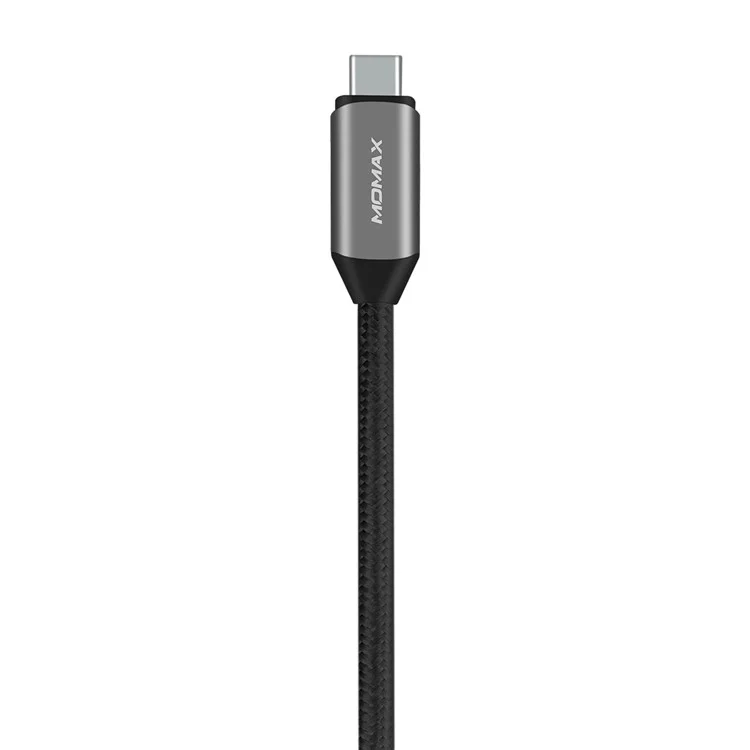 MOMAX Woven Texture Type-C Male to Type-C Male PD Cable 1m for Macbook Pro, Google Chromebook etc. - Black