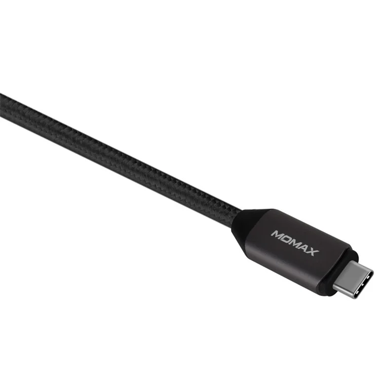 MOMAX Woven Texture Type-C Male to Type-C Male PD Cable 1m for Macbook Pro, Google Chromebook etc. - Black
