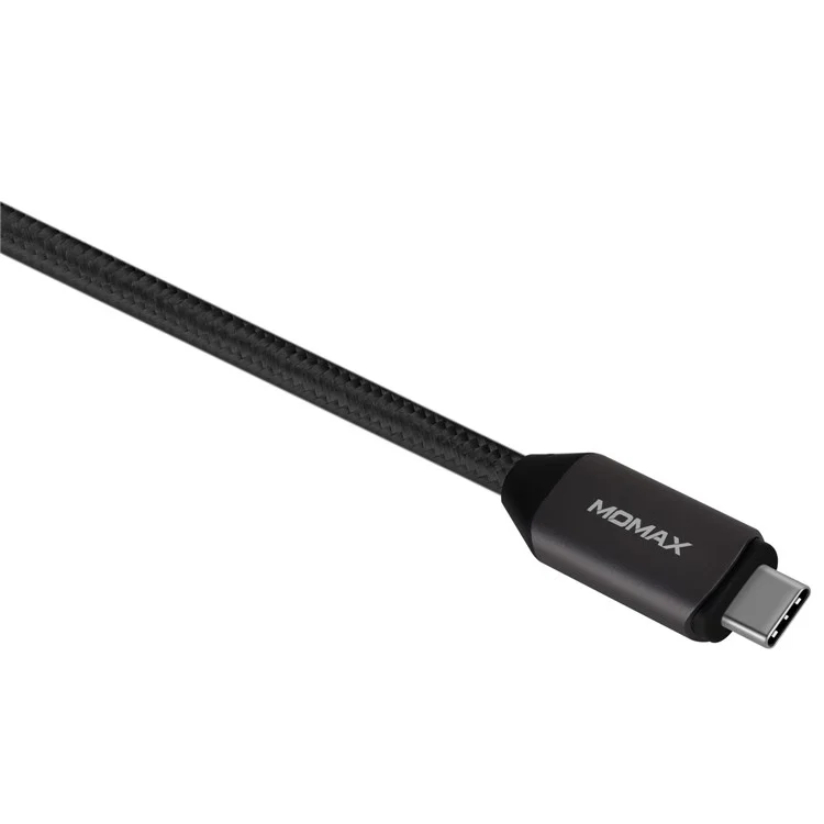 MOMAX Woven Texture Type-C Male to Type-C Male PD Cable 1m for Macbook Pro, Google Chromebook etc. - Black