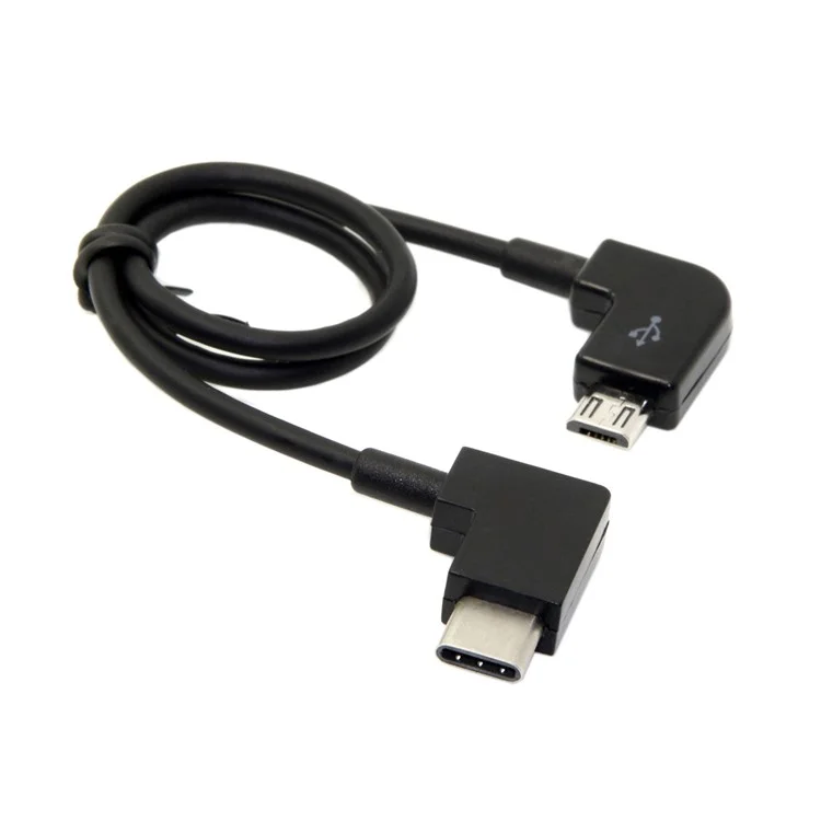 Cable de datos tipo codo CY UC-055 Controlador remoto Type-C a micro USB izquierdo angular para accesorios RC de DJI Mavic Pro Platinum Mavic Pro