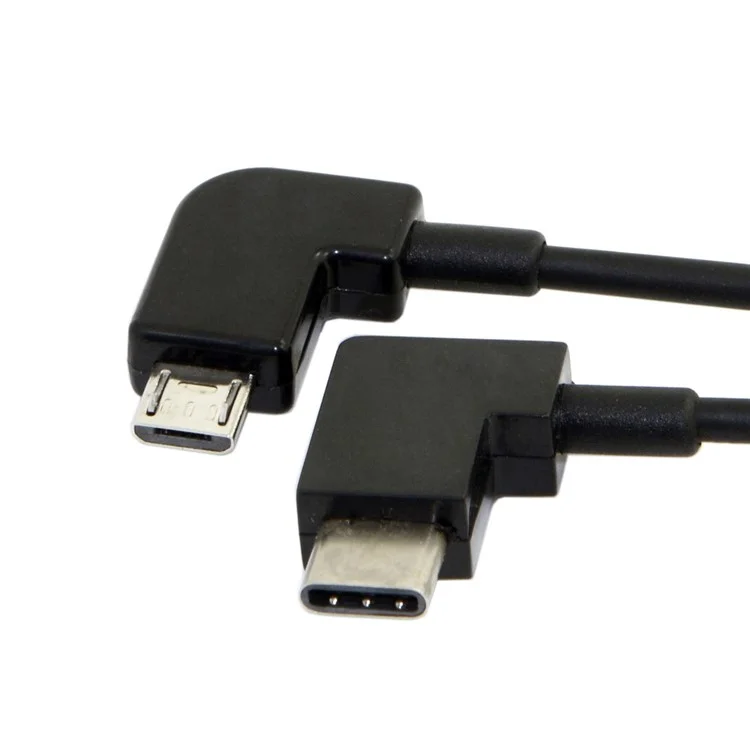 Cable de datos tipo codo CY UC-055 Controlador remoto Type-C a micro USB izquierdo angular para accesorios RC de DJI Mavic Pro Platinum Mavic Pro