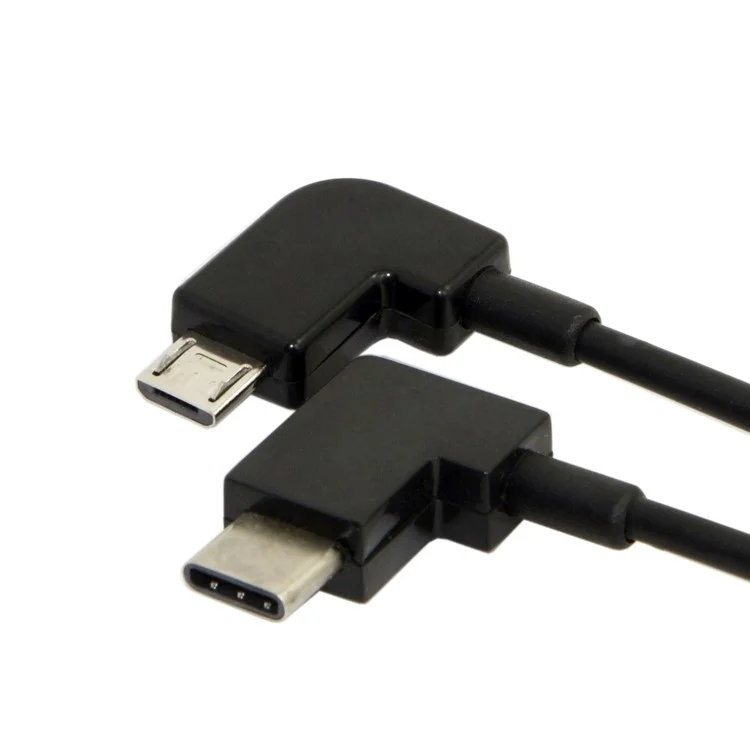 Cable de datos tipo codo CY UC-055 Controlador remoto Type-C a micro USB izquierdo angular para accesorios RC de DJI Mavic Pro Platinum Mavic Pro