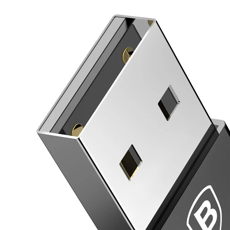 BASEUS USB Male to Type-c Female 2.4A Mini Adapter Converter - Black