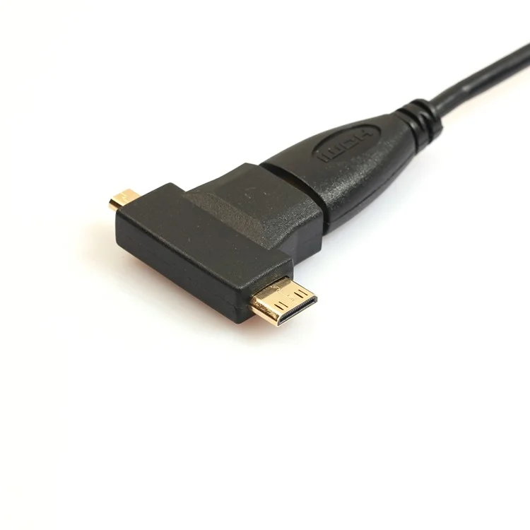 Super Slim 1.5M HDMI Cable with HDMI Female to Mini & Micro HDMI Male Adapter