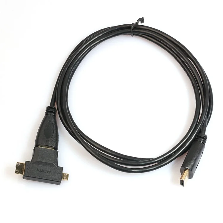Super Slim 1.5M HDMI Cable with HDMI Female to Mini & Micro HDMI Male Adapter