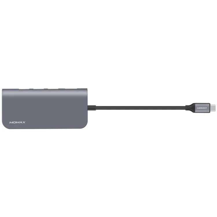 MOMAX Multi-functional 8-in-1 USB3.1 Type-C Hub with 4K HDMI + 3*USB 3.1 + SD/TF Card Reader + RJ45 LAN + Type-C Port