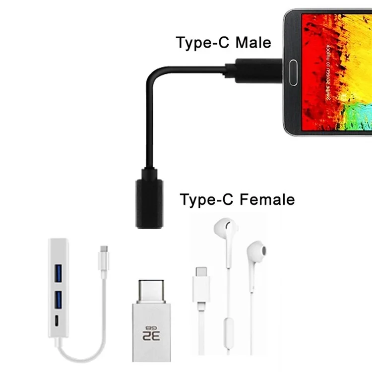 0.2M USB-C USB 3.1 Type C Male to Female Extension Data Cable for Laptop & Macbook Tablet