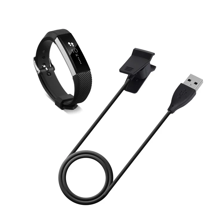 Clip Cavo di Ricarica Cavo USB da 1m Per Fitbit Alta - Nero