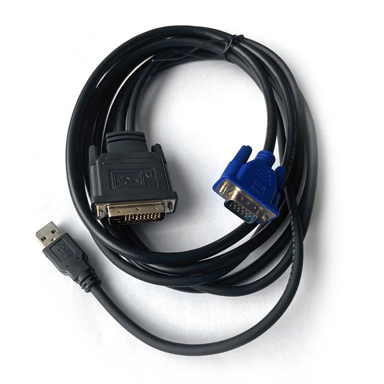 DVI M1-DA (30+5) Male to VGA +USB Male Adapter Converter Copper Cable for PC DVD Monitor HDTV - Black
