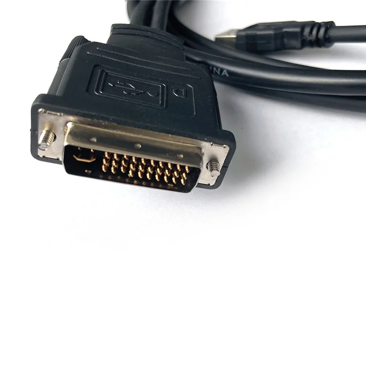 DVI M1-DA (30+5) Male to VGA +USB Male Adapter Converter Copper Cable for PC DVD Monitor HDTV - Black