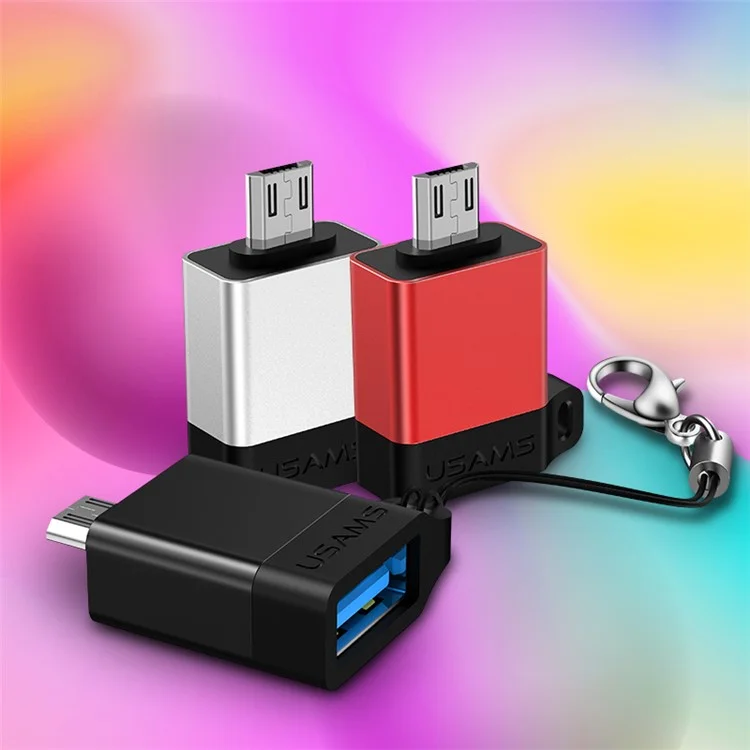 USAMS US-SJ187 A1 Micro USB to USB OTG Adapter Converter for Samsung Note 8 etc. - Black