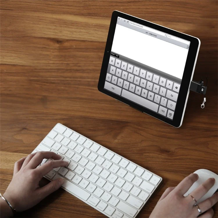 USMAS US-SJ186 Mini Aluminum Alloy Type-C to USB 3.0 OTG Adapter with Strap - Black
