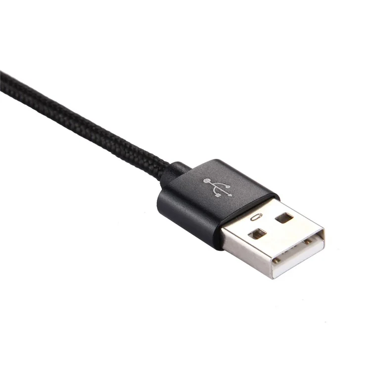 100Pcs/Set 1m 2A Reversible USB Type-C Woven Cable for Samsung S8/Huawei P10 etc. - Black