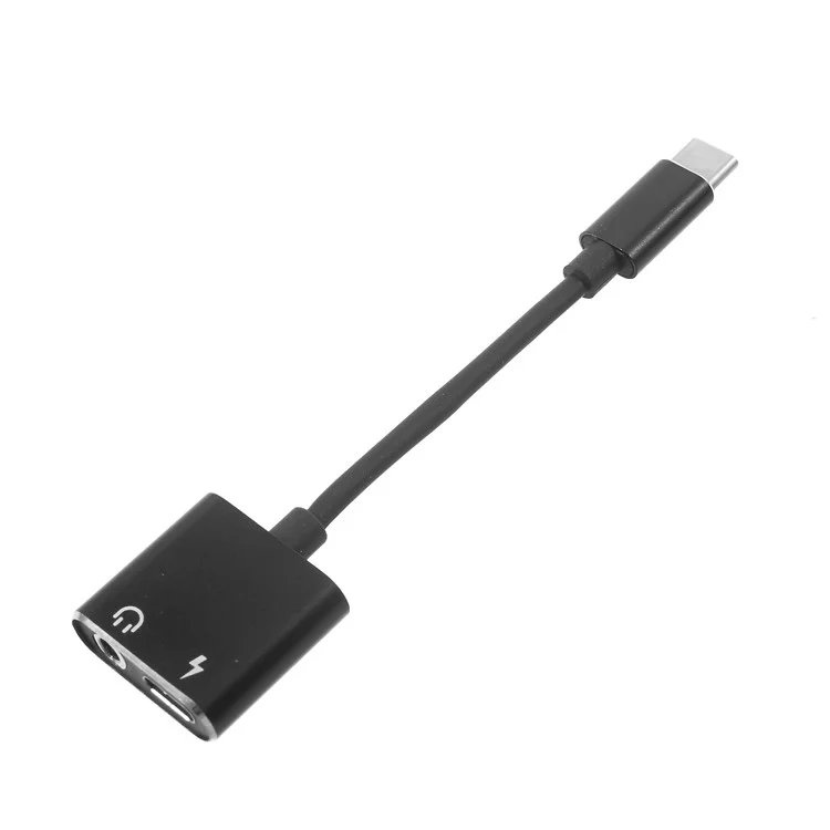 USB Type-C à 3,5 mm Jack Aux Audio + Type-C Adaptateur de Câble de Port de Charge Féminin