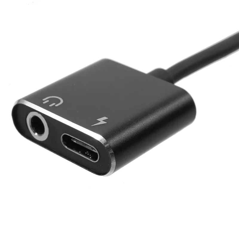 Câble Audio Adaptateur USB-C Et Lightning Vers RCA + Jack 3.5 Mm - Avec Port De Charge - 1 M - Connecteur Doré