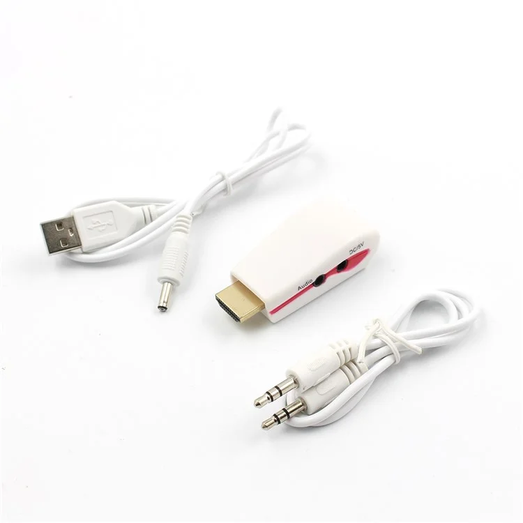 1080P HDMI to VGA Converter Adapter with USB Power Audio Cable