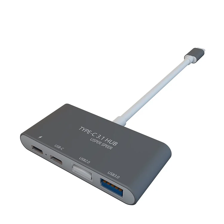 T-805 Type-C 3.1 Hub Converter to USB 2.0 Port+USB 3.0 Port+Type-C Data Port+PD Charger Dock Adapter