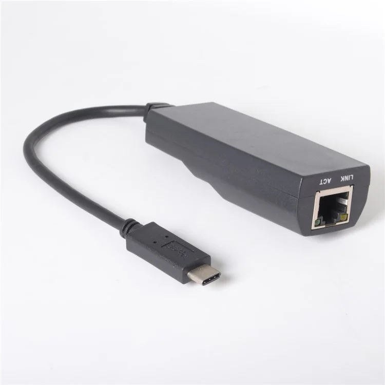 CY UC-064 Tipo-C Macho a 1000Mbps Gigabit Ethernet Network LAN Adapter para Portátil - Negro