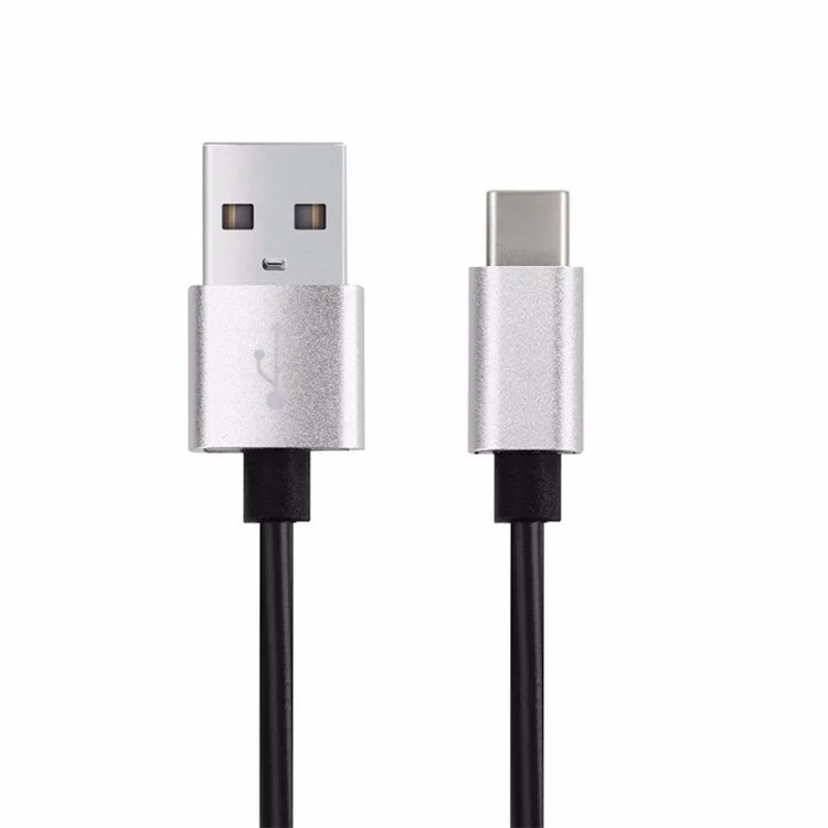 1.0M Spring Coiled Type-C USB Data Sync Charging Cable for Samsung HTC Huawei - Silver