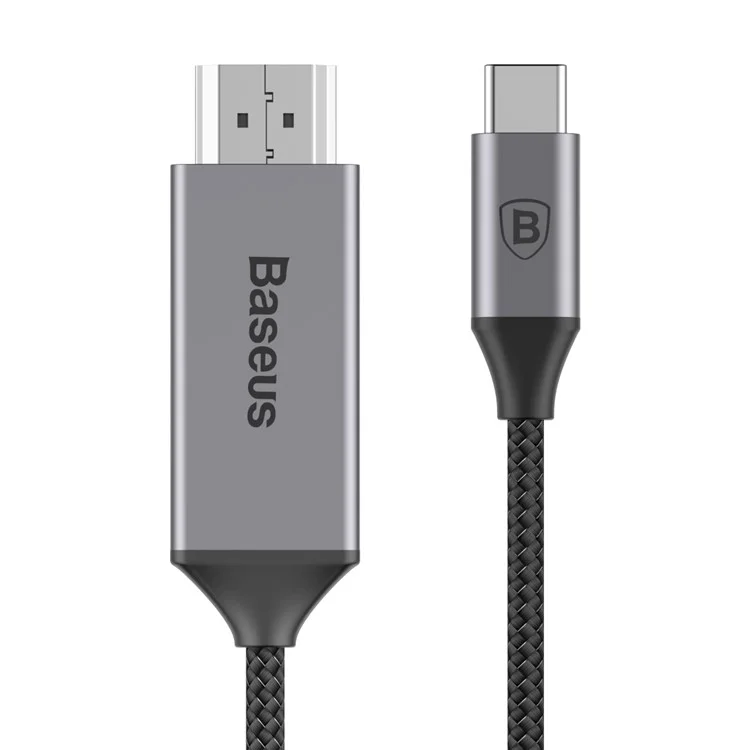 BASEUS NP021180R01BS Nylon Braided 1.8M Type-C Male to HDMI Male 4K Cable Adapter
