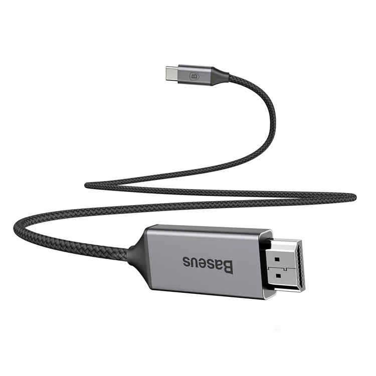 BASEUS NP021180R01BS Nylon Braided 1.8M Type-C Male to HDMI Male 4K Cable Adapter