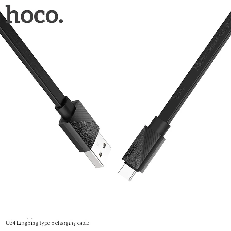 HOCO U34 LingYing Type-C Data Sync Charge USB Cable for Samsung LG Huawei etc. - Black