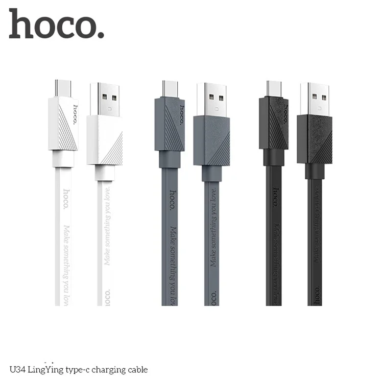 HOCO U34 LingYing Type-C Data Sync Charge USB Cable for Samsung LG Huawei etc. - Black