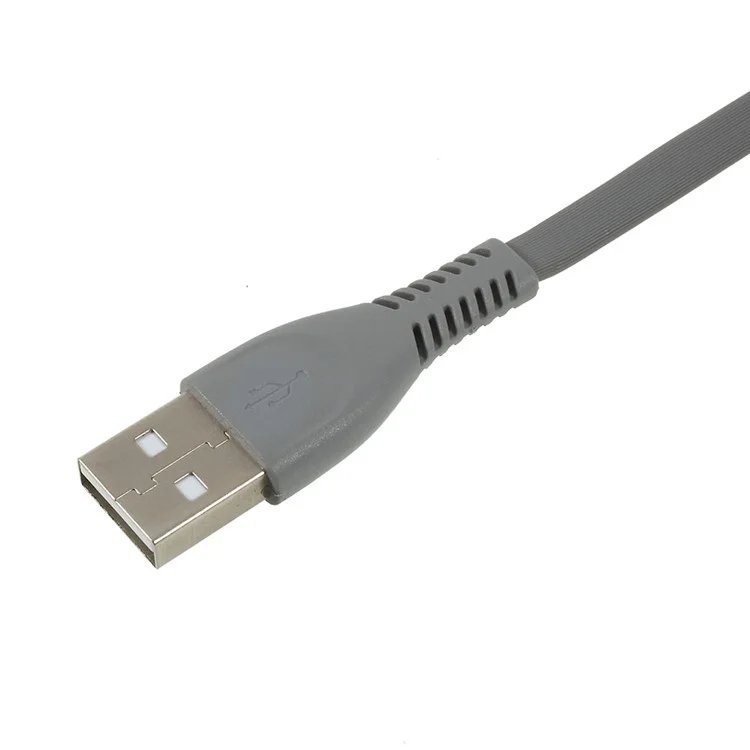 RECCI RCT-D01 Vosion Series 2.4A 1m USB Type C Data Sync Charge TPE Flat Cable - Grey