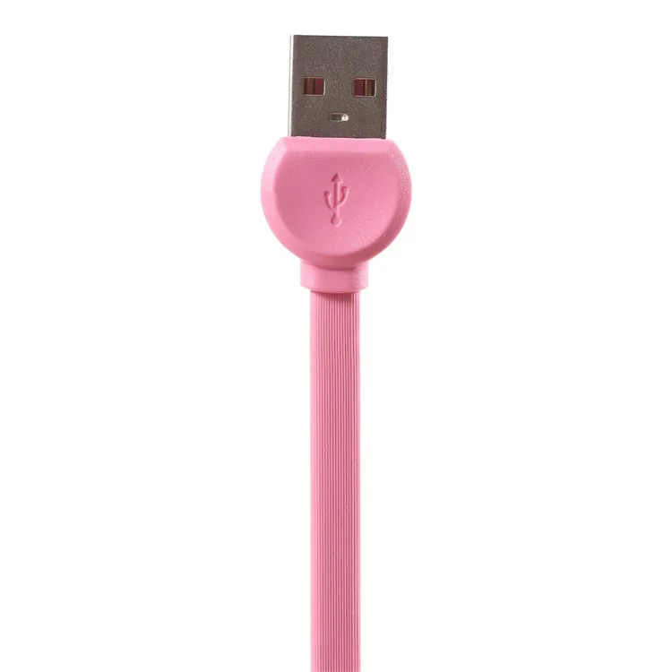 RECCI RCT-D100 Flat Noodle Type-C USB Charger Cable for Samsung HTC Huawei - Pink