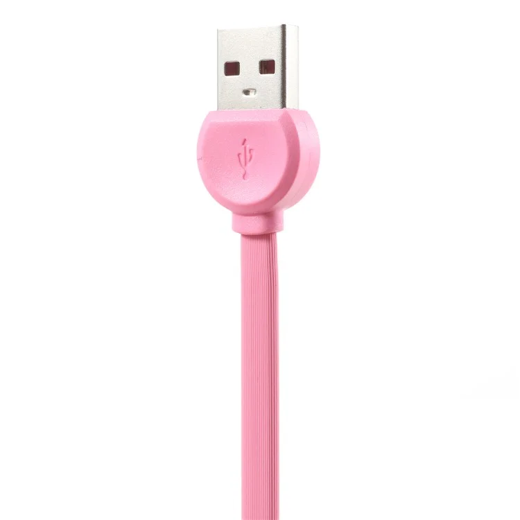 RECCI RCT-D100 Flat Noodle Type-C USB Charger Cable for Samsung HTC Huawei - Pink