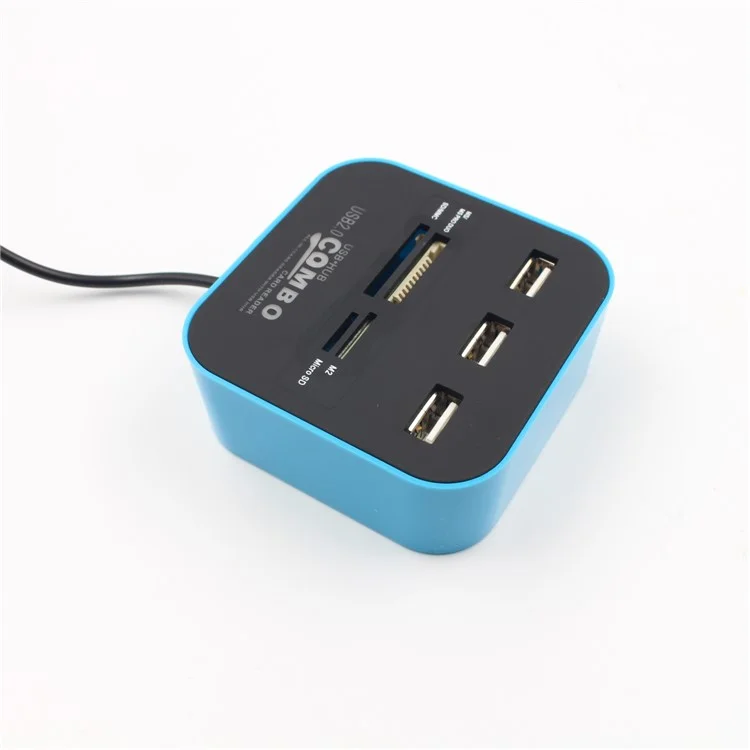 COMBO USB 2.0 Hub All In One Multi-Card Reader with 3 Ports for MMC / M2 / MS