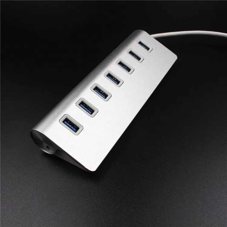Aluminum Alloy 5Gbps High Speed 7 Ports USB Hub USB 3.0 Splitter Adapter Hub