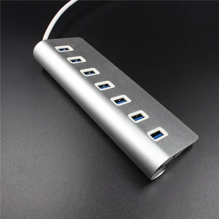 Aluminum Alloy 5Gbps High Speed 7 Ports USB Hub USB 3.0 Splitter Adapter Hub