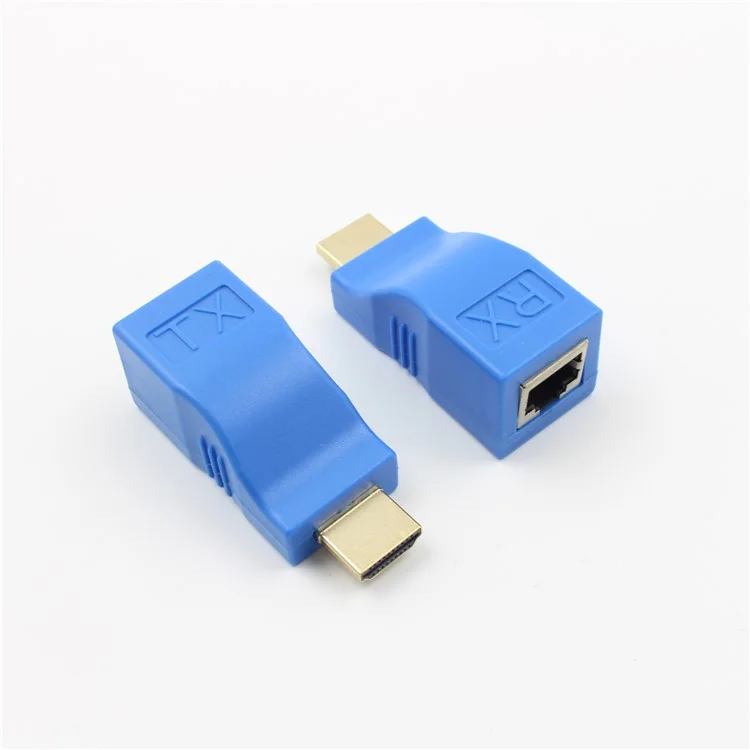 2PCS/Pack 1080P HDMI Extender to RJ45 Over Cat 5e/6 Network LAN Ethernet Adapter