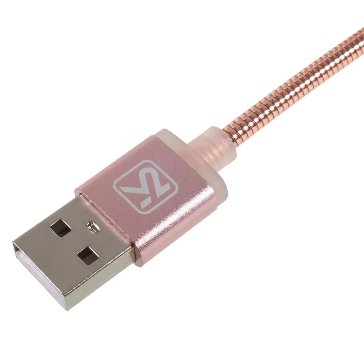 KAKU Kingkong Series 1M 2.4A Metal Coated Micro USB Data Sync Charger Cable for Samsung HTC LG - Pink