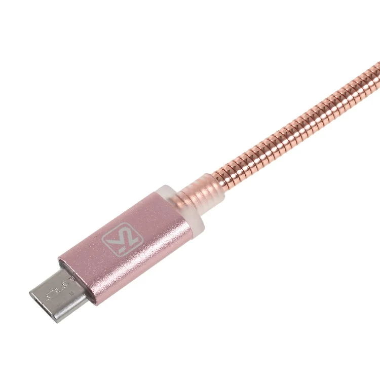 KAKU Kingkong Series 1M 2.4A Metal Coated Micro USB Data Sync Charger Cable for Samsung HTC LG - Pink