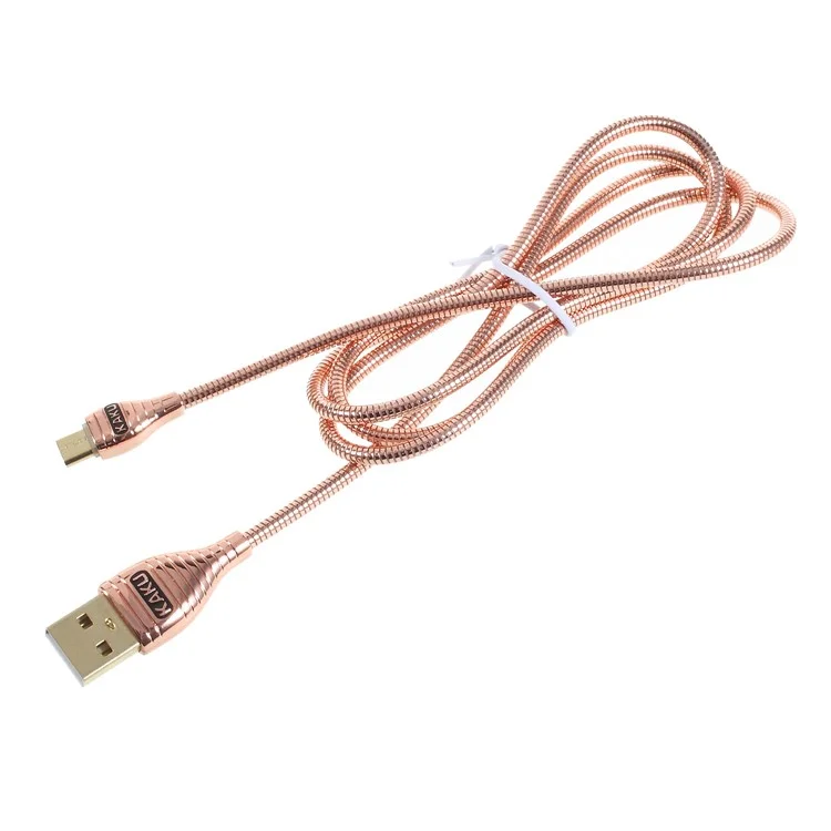KAKU Sandfoo Series 1M 2.8A Metal Coated Micro USB Data Sync Charger Cable for Samsung HTC LG - Pink